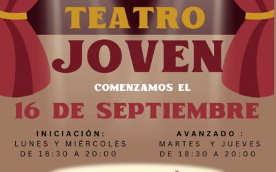 La Concejalía de Juventud abre el plazo de inscripción para los talleres de teatro dirigidos a jóvenes eldenses de más de 14 años