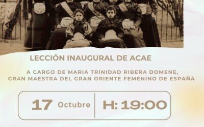 María Trinidad Ribera impartirá la lección inaugural del curso de la Asociación Cultural Aulas de Elda con una conferencia sobre la relación de las mujeres y la masonería