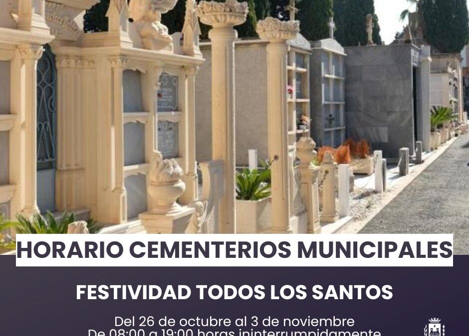 Los cementerios municipales de Elda amplían su horario de apertura del 26 de octubre al 3 de noviembre por la festividad de Todos los Santos