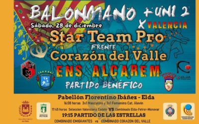 El Pabellón Florentino Ibáñez-Ciudad de Elda acogerá el 28 de diciembre una jornada de balonmano a beneficio de los clubes valencianos que se han visto afectados por la DANA